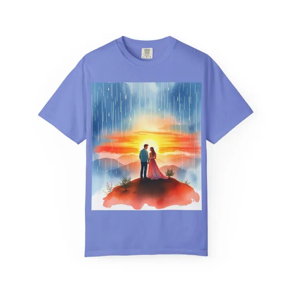 Romantic_Sunset_T_Shirt_Unisex_Summer_Tee_Couple_Gift_Relationship_Keepsake_Anniversary_Apparel_Outdoor_Lover_Shirt_Flo_Blue